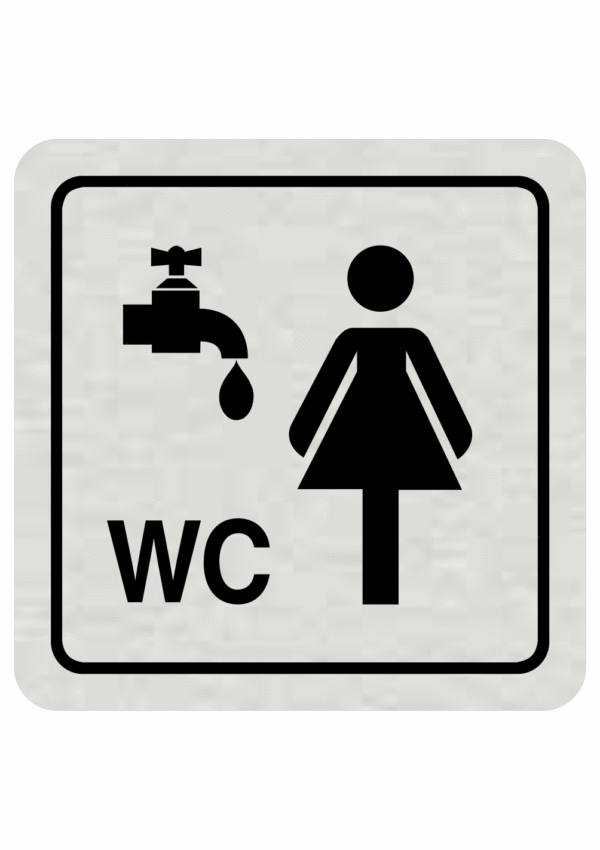 Značenie budov a pristor - Hliníkové piktogramy: Umýváreň a WC ženy