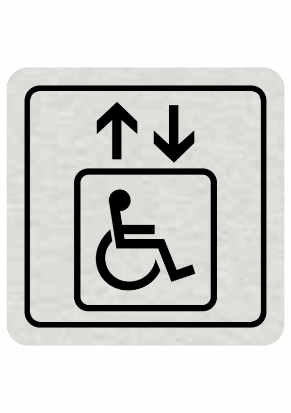 Značenie budov a pristor - Hliníkové piktogramy: Výťah invalidi