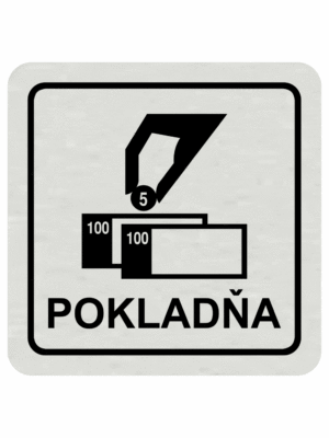 Značenie budov a pristor - Hliníkové piktogramy: Pokladňa