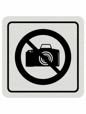 Značenie budov a pristor - Hliníkové piktogramy: Zákaz fotografovania