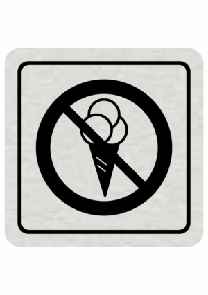 Značenie budov a pristor - Hliníkové piktogramy: Zákaz vstupu so zmrzlinou