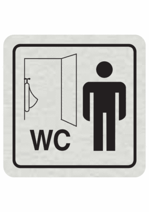 Značenie budov a pristor - Hliníkové piktogramy: WC muži pisoár