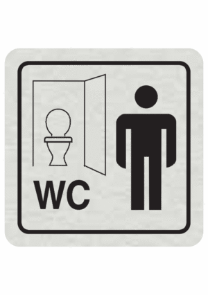 Značenie budov a pristor - Hliníkové piktogramy: WC muži klozet