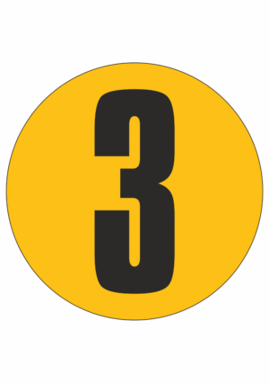 Značky písmen a čísel - Samolepiace podlahové číslo: 3