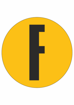 Značky písmen a čísel - Samolepiace podlahové písmeno: F