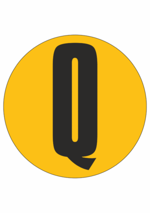 Značky písmen a čísel - Samolepiace podlahové písmeno: Q