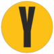 Značky písmen a čísel - Samolepiace podlahové písmeno: Y