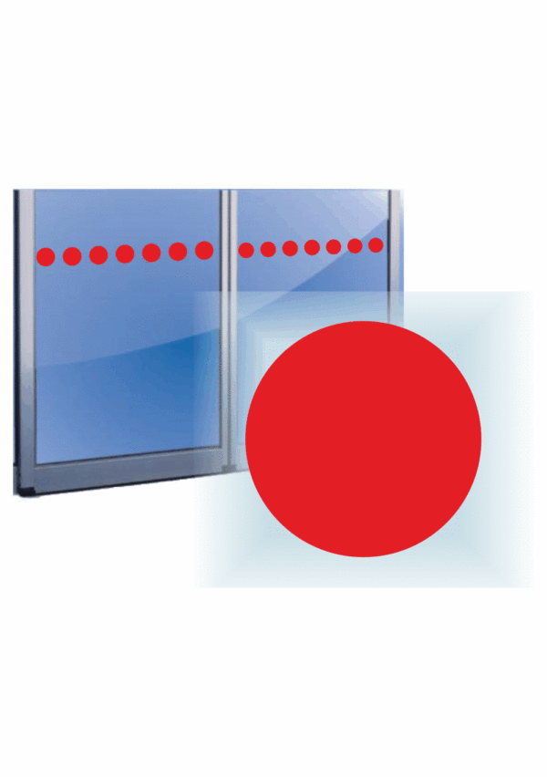Značenie budov a priestorov - Označenie presklených ploch: Kruh červený