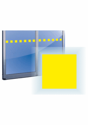 Značenie budov a priestorov - Označenie presklených ploch: Štvorec žltý