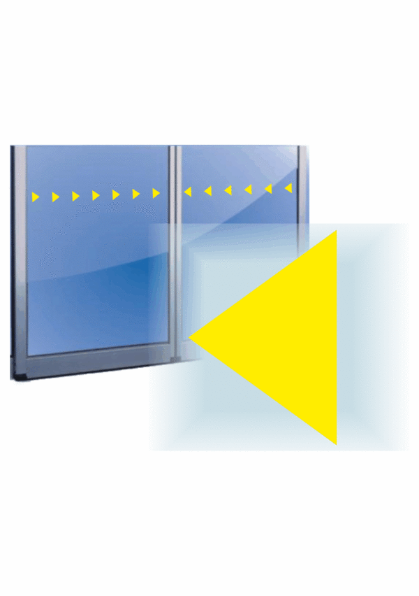 Značenie budov a priestorov - Označenie presklených ploch: Trojuholník žltý