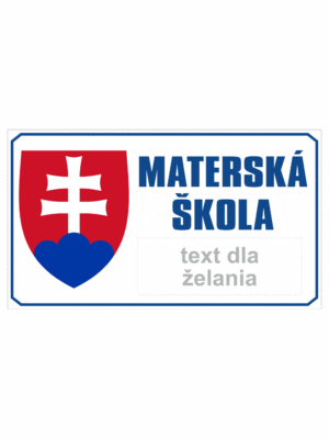 Značenie budov a priestorov: Materská škola (Statný symbol + text)