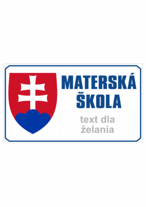 Značenie budov a priestorov: Materská škola (Statný symbol + text)