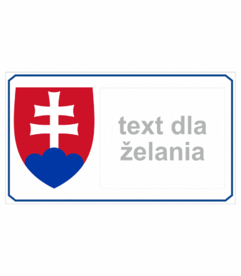 Značenie budov a priestorov: Statný znak + text dla želania