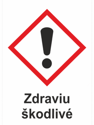Označenie obalov nebezpečných látok - GHS symboly s textom: Zdraviu škodlivé