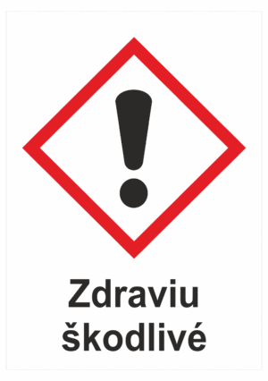 Označenie obalov nebezpečných látok - GHS symboly s textom: Zdraviu škodlivé