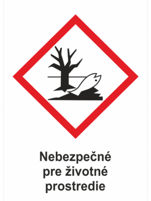 Označenie obalov nebezpečných látok - GHS symboly s textom: Nebezpečné pre životné prostredie