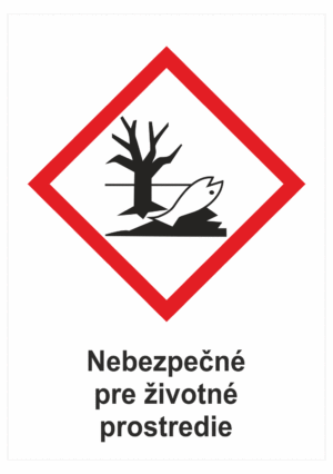 Označenie obalov nebezpečných látok - GHS symboly s textom: Nebezpečné pre životné prostredie