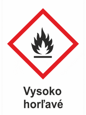 Označenie obalov nebezpečných látok - GHS symboly s textom: Vysoko horľavé