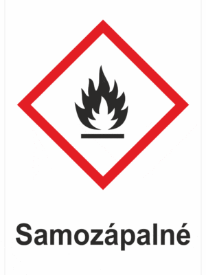 Označenie obalov nebezpečných látok - GHS symboly s textom: Samozápalné