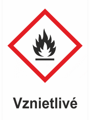 Označenie obalov nebezpečných látok - GHS symboly s textom: Vznietlivé