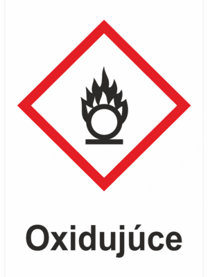 Označenie obalov nebezpečných látok - GHS symboly s textom: Oxidujúce