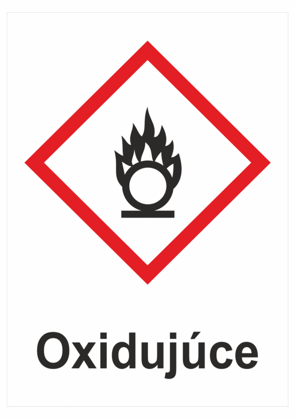 Označenie obalov nebezpečných látok - GHS symboly s textom: Oxidujúce