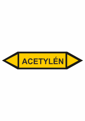 Značenie potrubí - Obojsmerné šípky bez symbolu: Acetylén