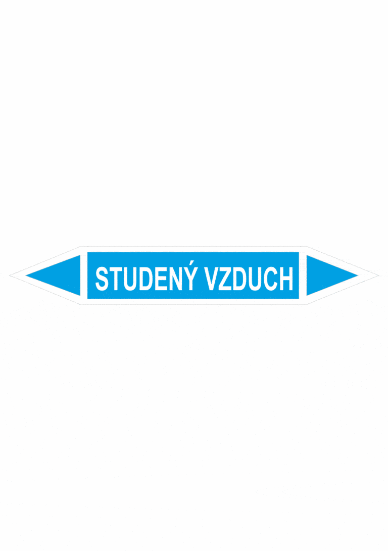 Značenie potrubí - Obojsmerné šípky bez symbolu: Studený vzduch