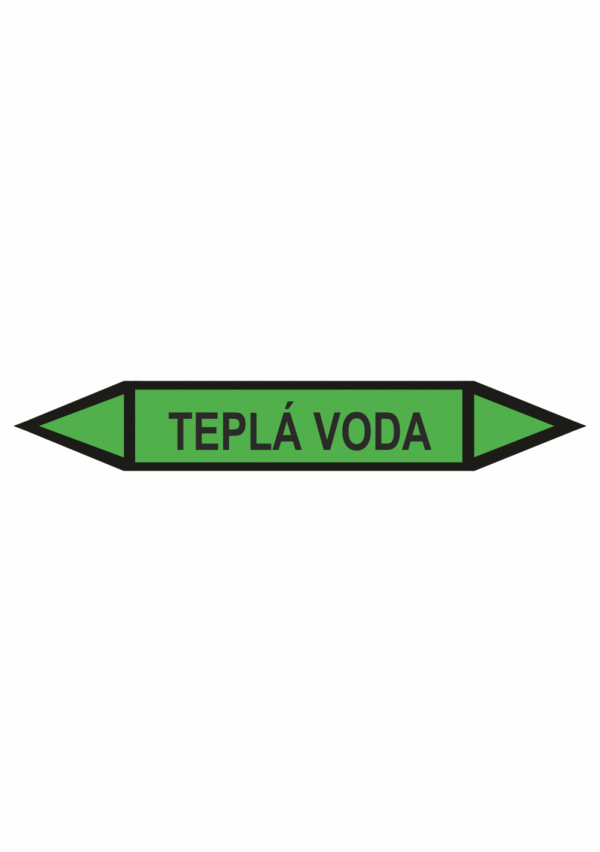 Značenie potrubí - Obojsmerné šípky bez symbolu: Teplá voda