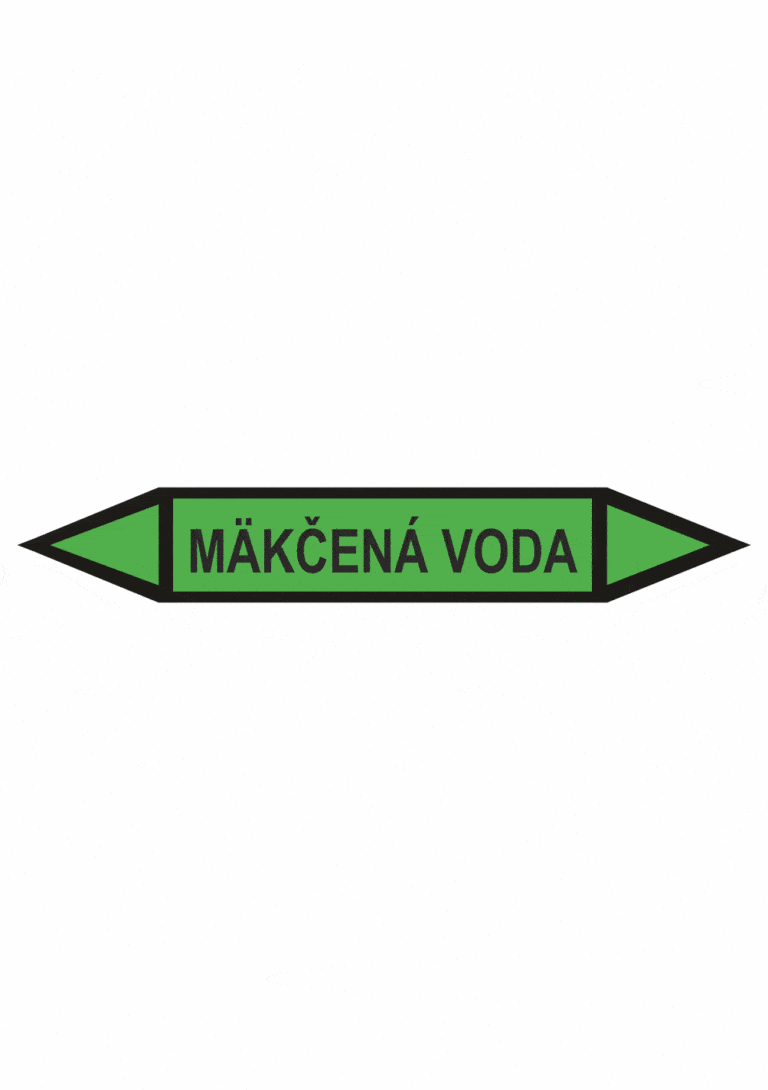 Značenie potrubí - Obojsmerné šípky bez symbolu: Mäkčená voda