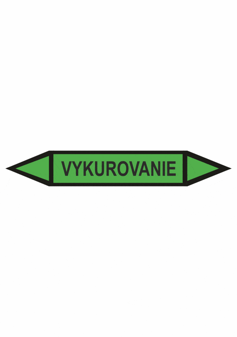Značenie potrubí - Obojsmerné šípky bez symbolu: Vykurovanie