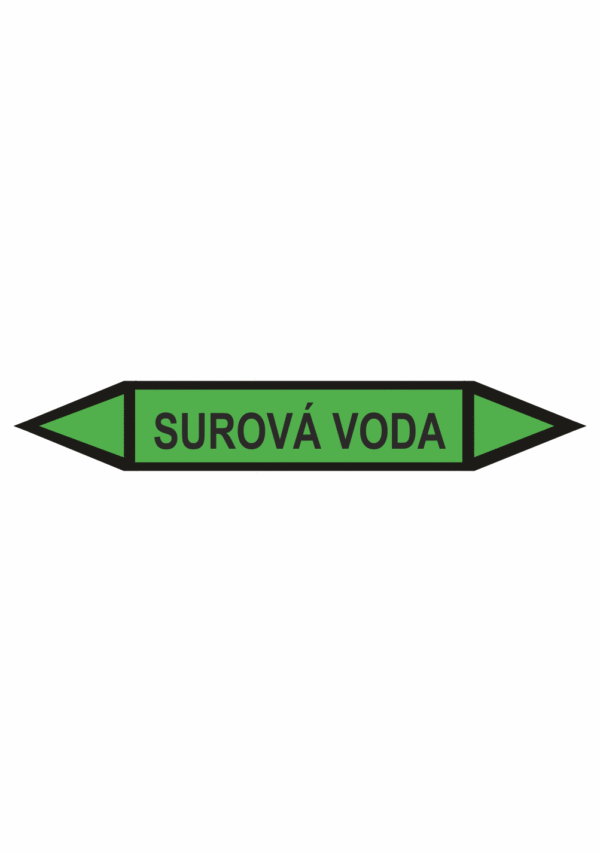 Značenie potrubí - Obojsmerné šípky bez symbolu: Surová voda