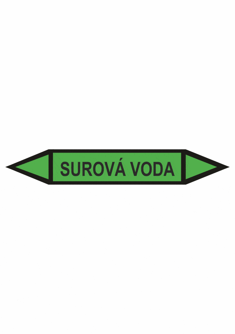 Značenie potrubí - Obojsmerné šípky bez symbolu: Surová voda
