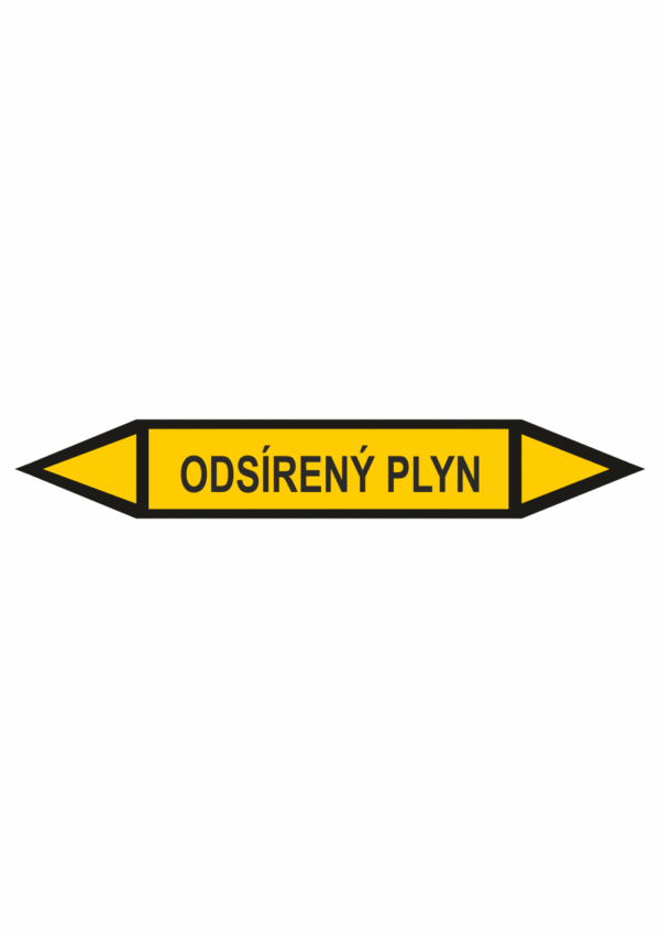 Značenie potrubí - Obojsmerné šípky bez symbolu: Odsírený plyn