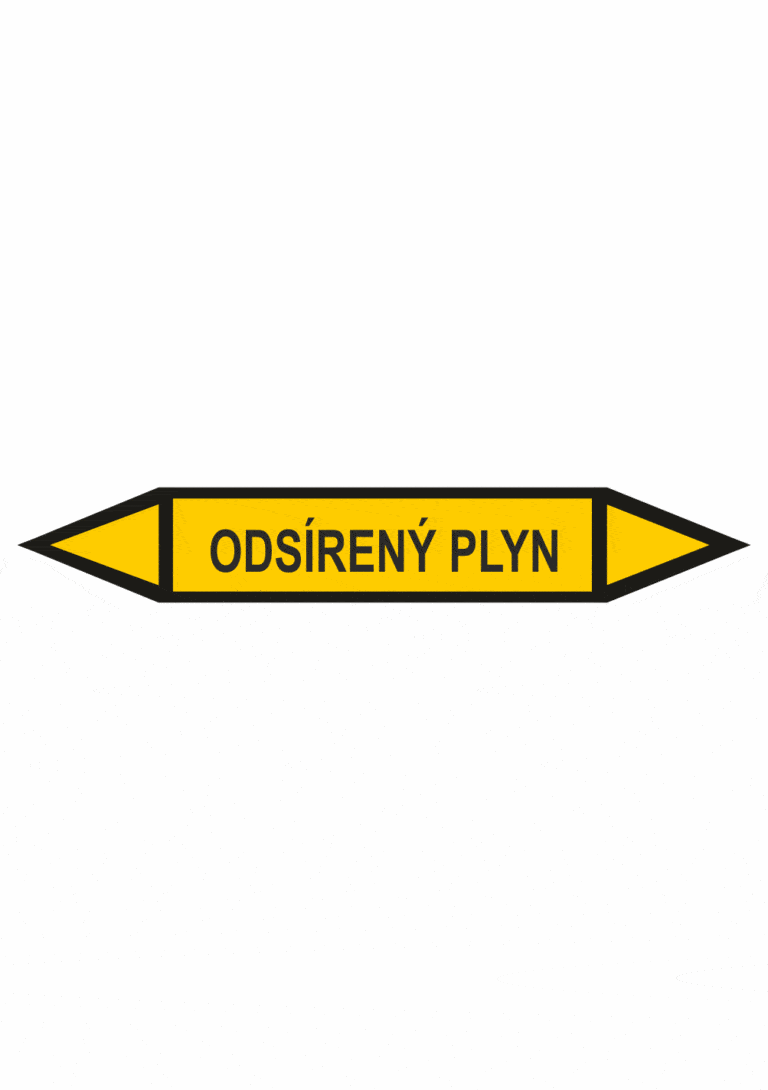 Značenie potrubí - Obojsmerné šípky bez symbolu: Odsírený plyn