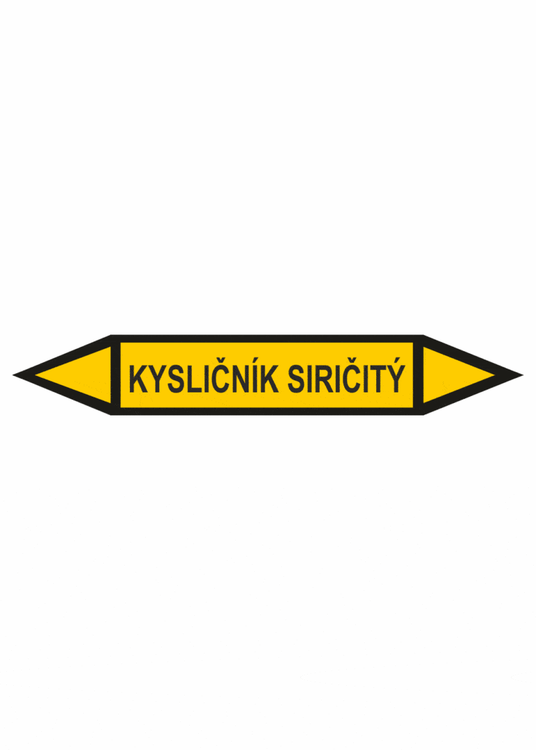 Značenie potrubí - Obojsmerné šípky bez symbolu: Kysličník siričitý