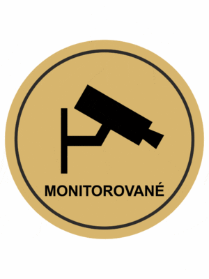 Značenie budov a pristor - Piktogramy na zlatej samolepiacej fólii: Monitorované
