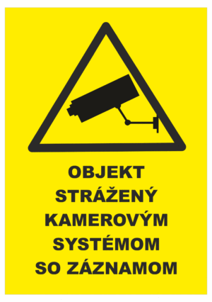 Značenie budov a priestorov - Ochrana a stráženia: Objekt strážený kamerovým systémom se záznamom (žltý podklad)