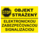 Značenie budov a priestorov - Ochrana a stráženia: Stop / Objekt strážný / Elektronickou zabezpečovacou signalizáciou (Žltý podklad)