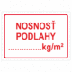 Značenie budov a priestorov - Nosnosť podlahy: Nosnosť podlahy ..... kg/m2