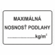 Značenie budov a priestorov - Nosnosť podlahy: Maximálná nosnosť podlahy .... kg/m2