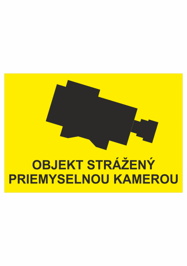 Značenie budov a priestorov - Ochrana a stráženia: Objekt strážený priemyselnou kamerou (Žltý podklad)