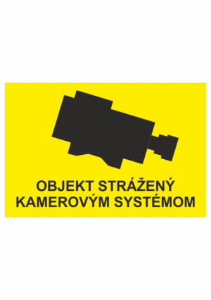 Značenie budov a priestorov - Ochrana a stráženia: Objekt strážený amerovým systémom + symbol kamery (Žltý podklad)