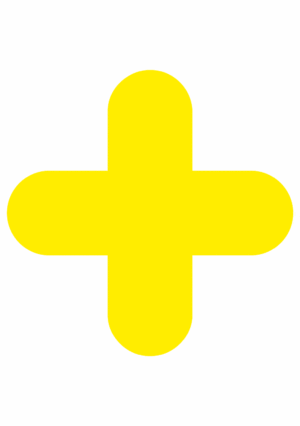 Značenie budov a priestorov - Miesta pre palety: Žltý kříž