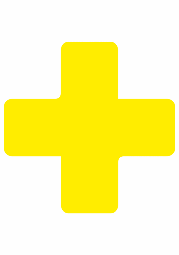 Značenie budov a priestorov - Miesta pre palety / Značenie 5S: Kříž žltý