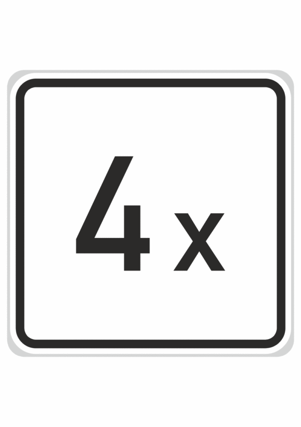 Plechové dopravné značky - Dodatkové tabuľky: Počet 4x