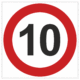 Dopravní značenie - Plastové dopravné značky: Maximálna povolená rýchlosť 10 km/h