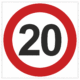 Dopravní značenie - Plastové dopravné značky: Maximálna povolená rýchlosť 20 km/h
