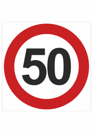 Dopravní značenie - Plastové dopravné značky: Maximálna povolená rýchlosť 50 km/h