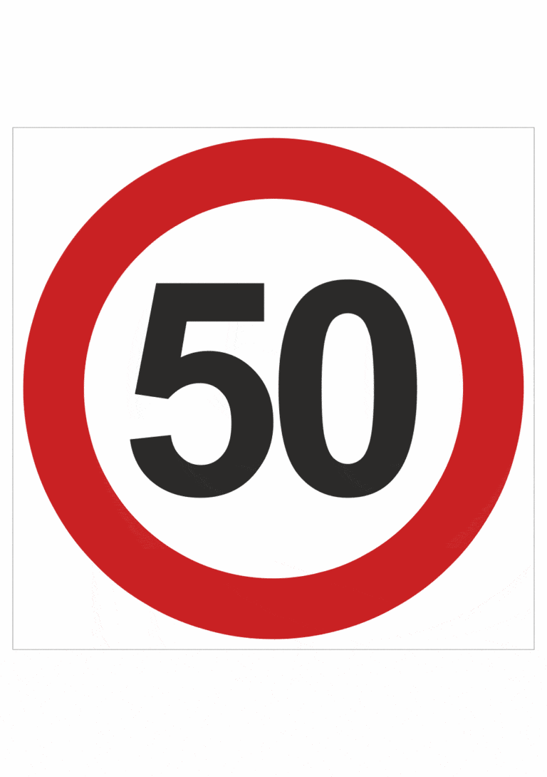 Dopravní značenie - Plastové dopravné značky: Maximálna povolená rýchlosť 50 km/h